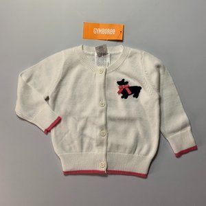 Girl's White Sweater - Dog